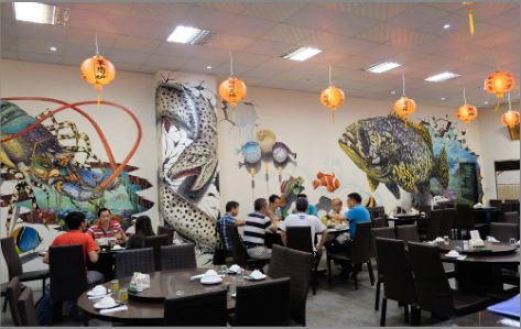 灌南海鲜餐厅墙体彩绘
